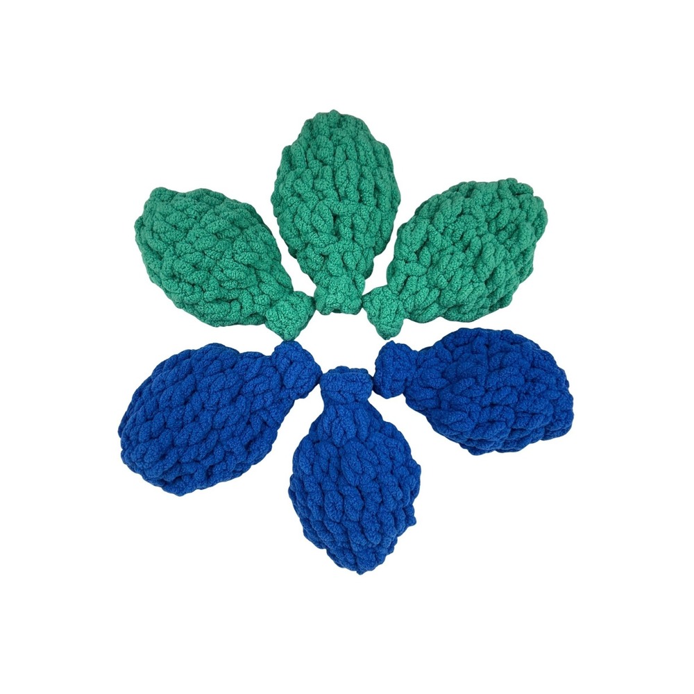 Reusable Crochet Water Balloons Handmade Latex Free Blue Green Set of 6